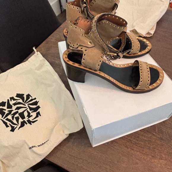 Isabel Marant Jaeryn sandals are embellished with gold studs. - Picture 2 of 3